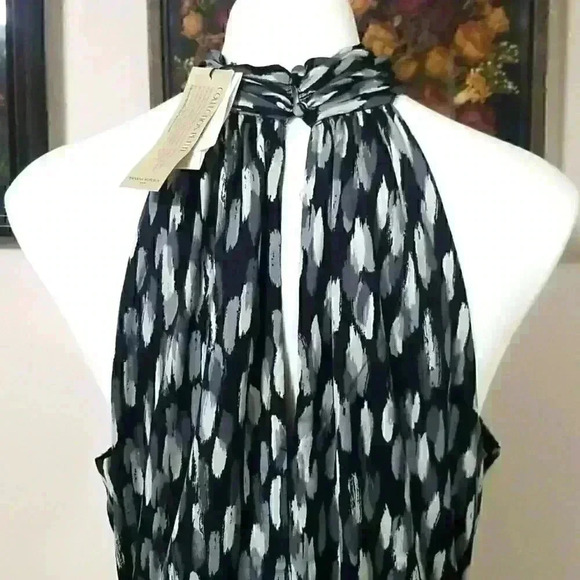 Twist-Neck Satin Midi Dress - Picture 13 of 14